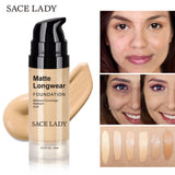 Foundation Base Makeup Professional Face Matte Finish Liquid Make Up Concealer Cream Waterproof Natural Cosmetic