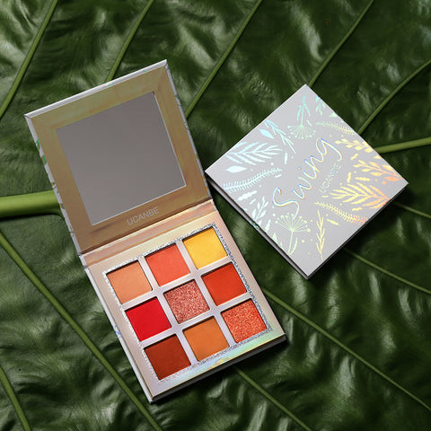UCANBE Brand Shimmer Matte Eyeshadow Makeup Palette 9 Colors Holographic Nude Glow Pigment Eye Shadow Long Lasting Cosmetic Set