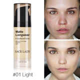 Foundation Base Makeup Professional Face Matte Finish Liquid Make Up Concealer Cream Waterproof Natural Cosmetic