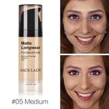 Foundation Base Makeup Professional Face Matte Finish Liquid Make Up Concealer Cream Waterproof Natural Cosmetic