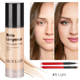 Foundation Base Makeup Professional Face Matte Finish Liquid Make Up Concealer Cream Waterproof Natural Cosmetic