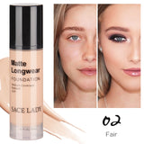 Foundation Base Makeup Professional Face Matte Finish Liquid Make Up Concealer Cream Waterproof Natural Cosmetic