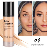 Foundation Base Makeup Professional Face Matte Finish Liquid Make Up Concealer Cream Waterproof Natural Cosmetic