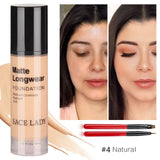 Foundation Base Makeup Professional Face Matte Finish Liquid Make Up Concealer Cream Waterproof Natural Cosmetic