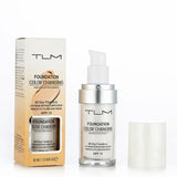 Hot!!! Free Shipping TLM Brand Color Changing Foundation SPF15 Liquid Foundation Base Makeup Concealer Cream Nude Face Cosmetics