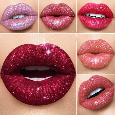 Matte to Glitter Liquid Lipstick Long lasting Magical Color Shiny Lip gloss Shimmer Lip Tint Hot